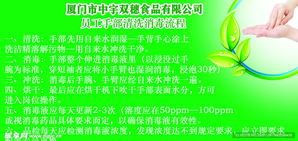 洗手消毒流程