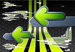 绿色跑道箭头科技电路抽象图