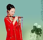 吹笛 荷花女 红衣女