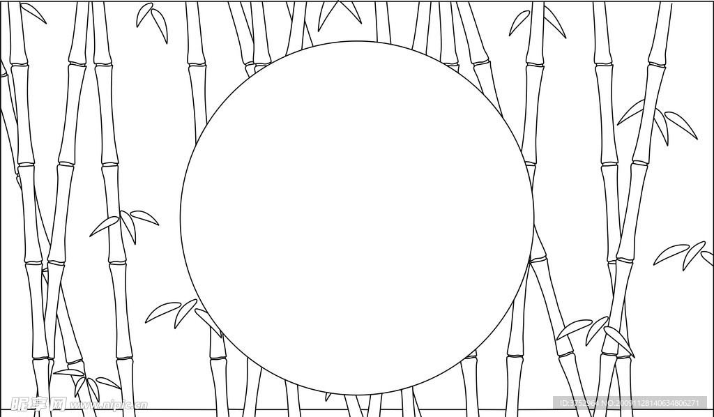 镜框竹林矢量