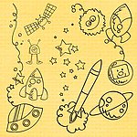 涂鸭可爱太空小插图