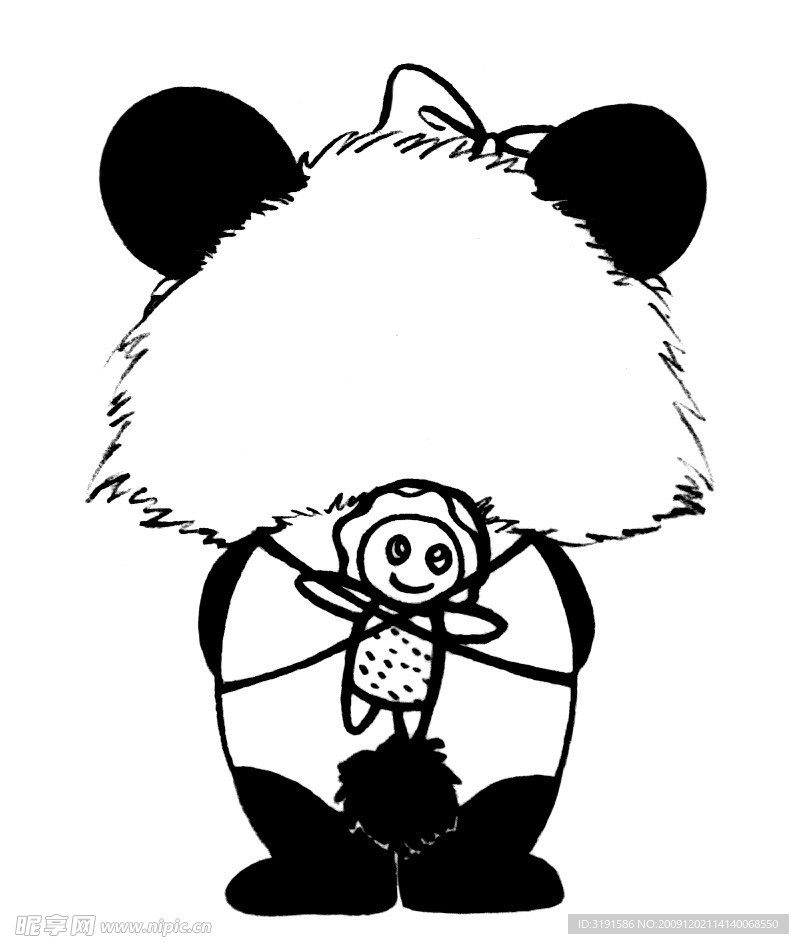 线条熊猫