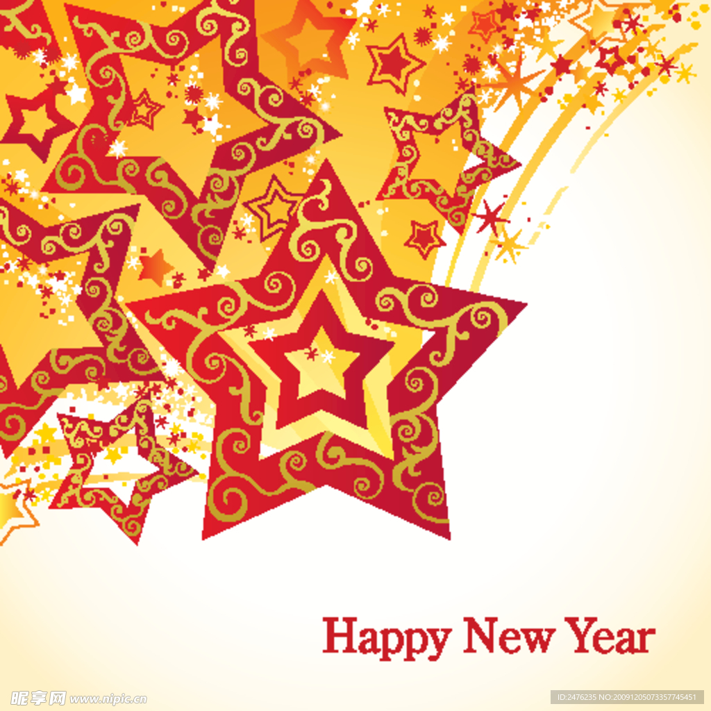 星星新年主题矢量素材