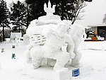 哈尔滨冰雪展雪雕《出征的黑骏马》