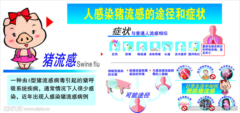 人感染猪流感的途径和症状