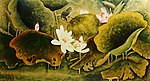 漆画工笔荷花