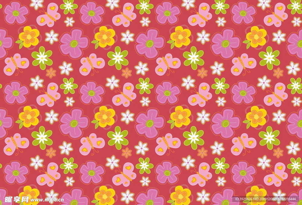 蝴蝶花朵底纹