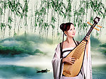 古典山水美女PSD