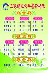 三色鸽放心早餐搭配表