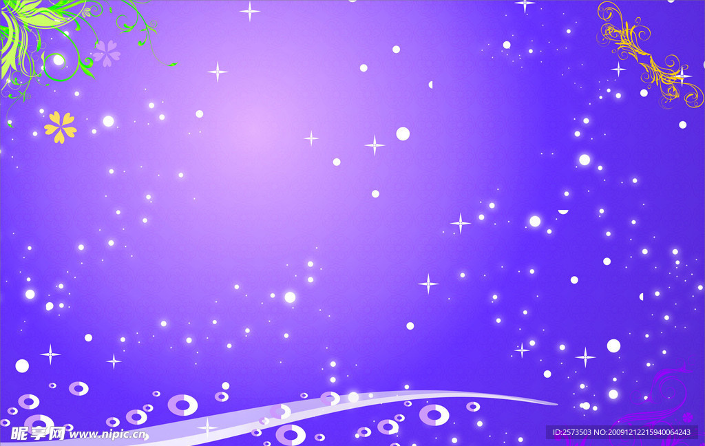 梦幻星星背景花边