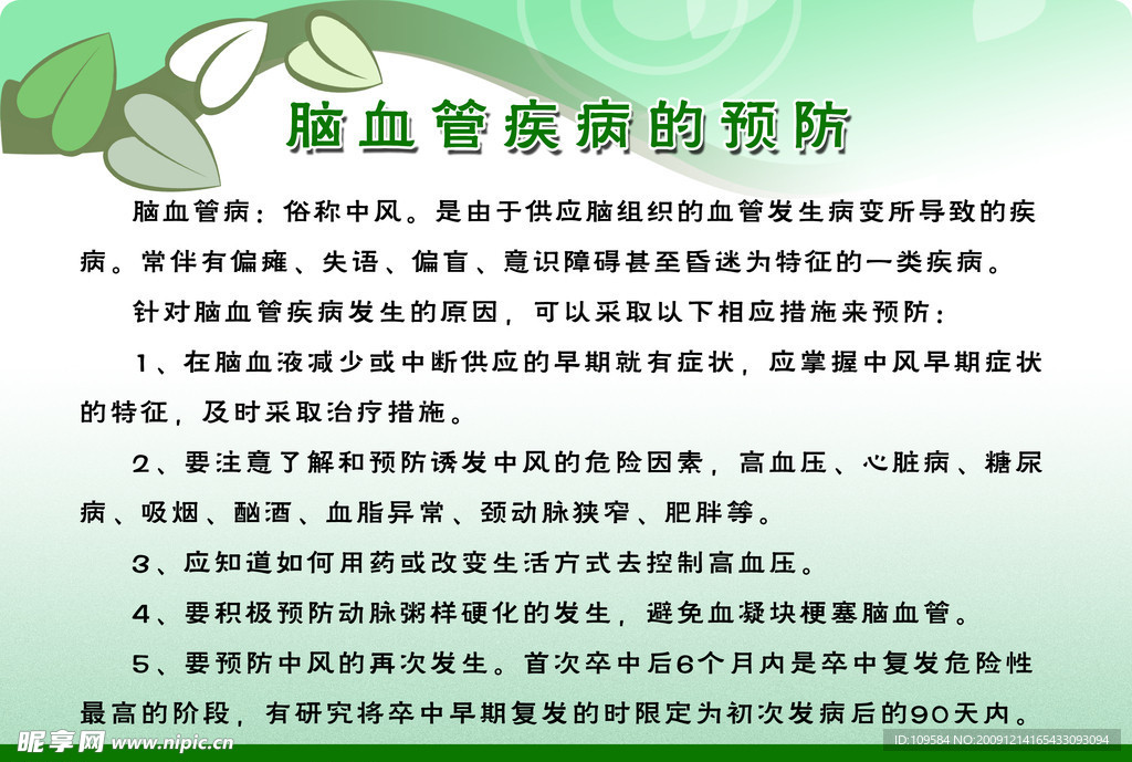 脑血管疾病的预防