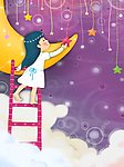 小女孩摘星星
