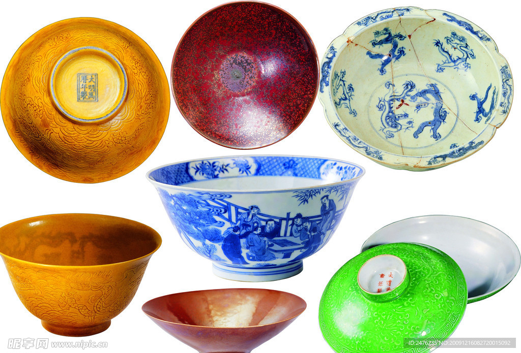 7款陶瓷碗木碗PSD图片