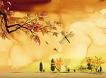 秋天水墨底图