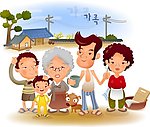 卡通家庭插画矢量素材