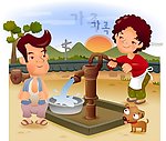 卡通家庭插画矢量素材
