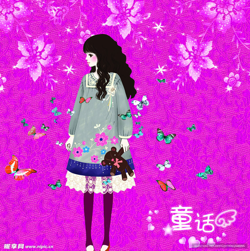 童话梦幻少女背景