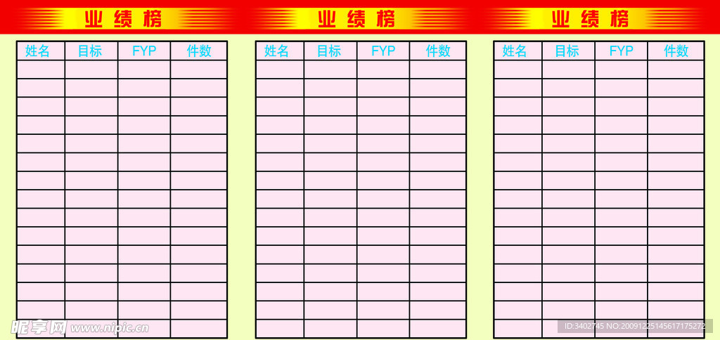 业绩榜