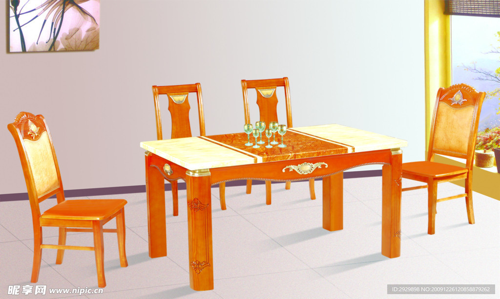 黄色餐桌椅