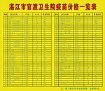 价格一览表