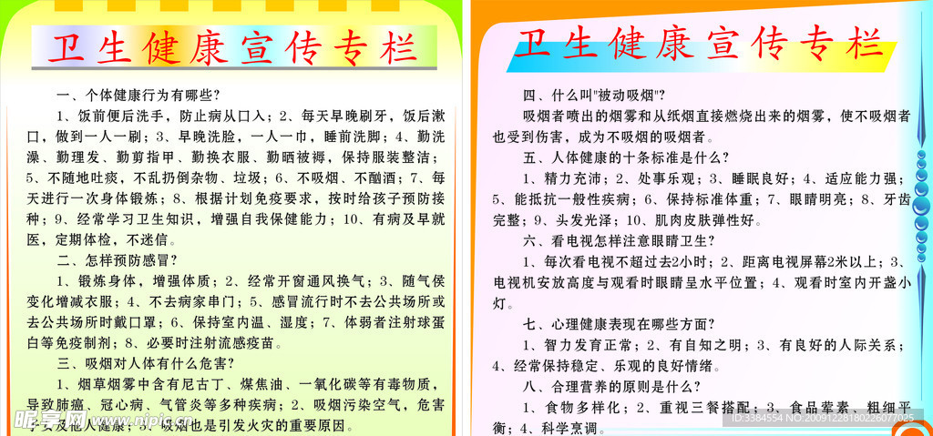 健康教育宣传栏