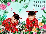 水墨背景人物写真