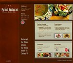 美食 餐厅 棕色背景 网页模版 宴席