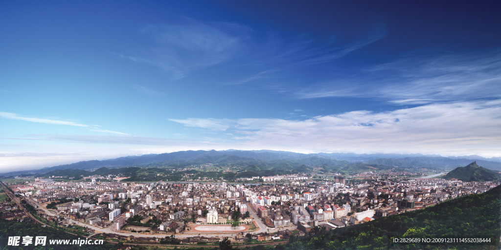 江山市城市鸟瞰图