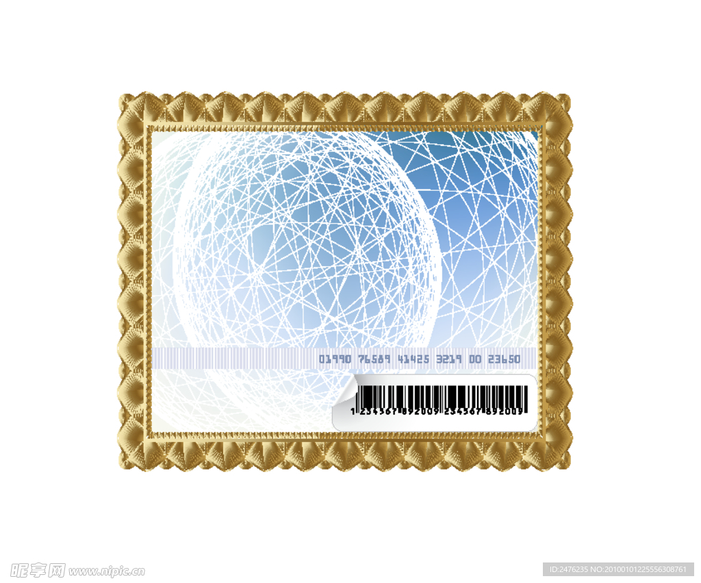 金色画框矢量素材