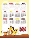 可爱的2010年年历矢量素材