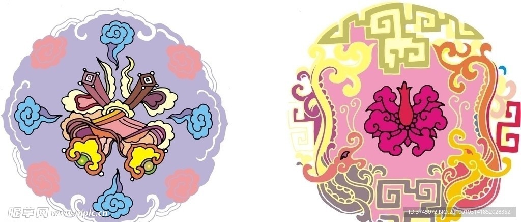 古典云纹花朵图案