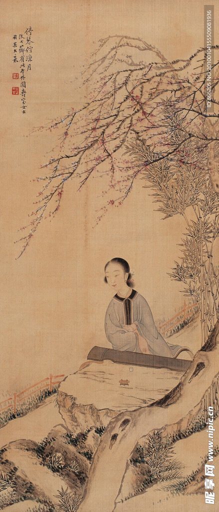 停琴仕女图