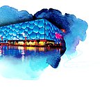 墨迹水立方建筑