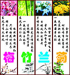 矢量梅竹兰菊