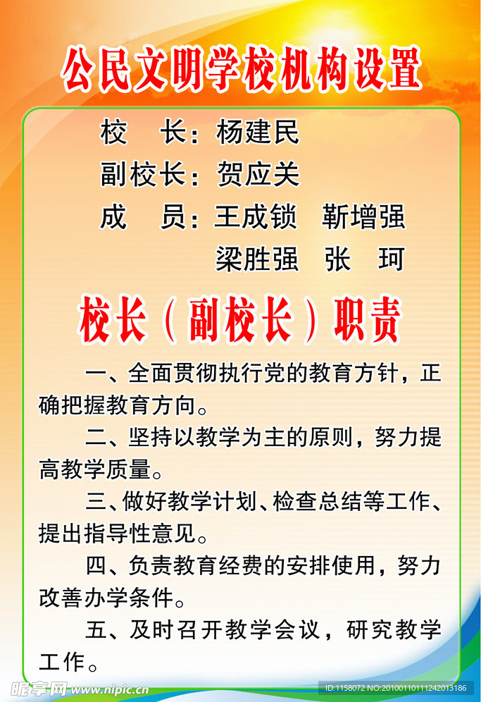 公民文明学校机构设置