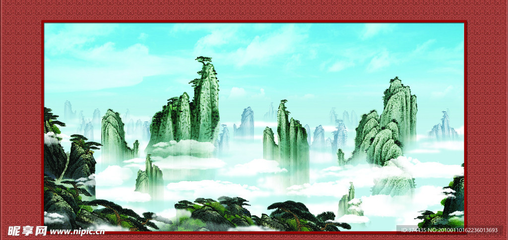 客厅正堂壁画 （分层不细）