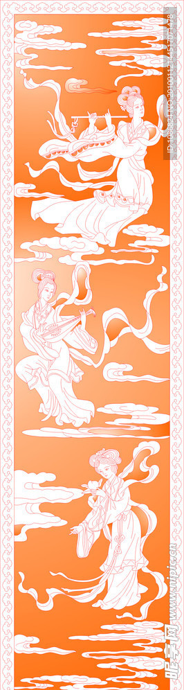 边框 祥云 节日素材 云 飞天 仙女 节日素材
