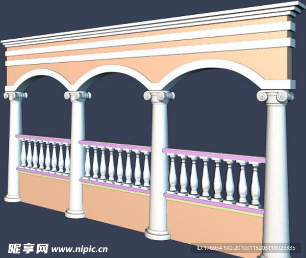 模型 建筑 MAX 景观柱廊