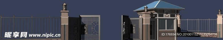 模型 建筑 MAX 入口大门