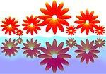 花倒影