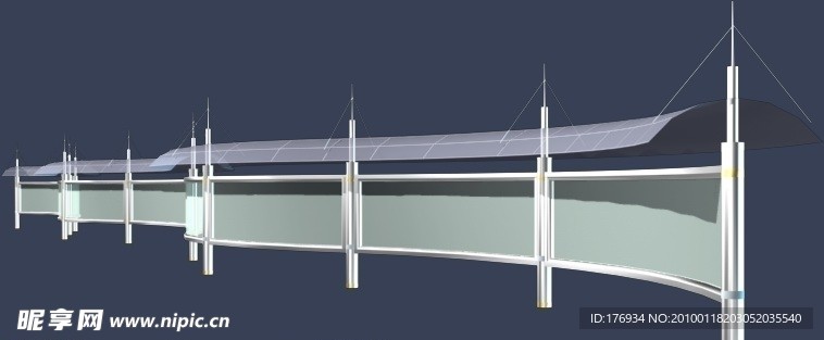 廊架 MAX 建筑 模型