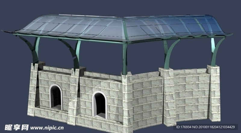 廊架 MAX 建筑 模型