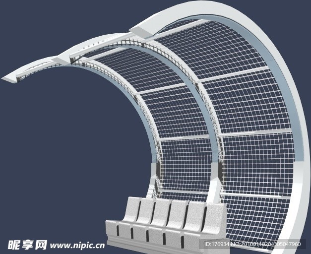 廊架 MAX 建筑 模型