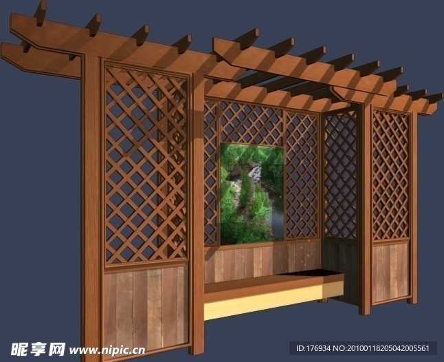 花架 MAX 建筑 模型