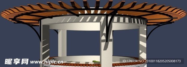 花架 MAX 建筑 模型