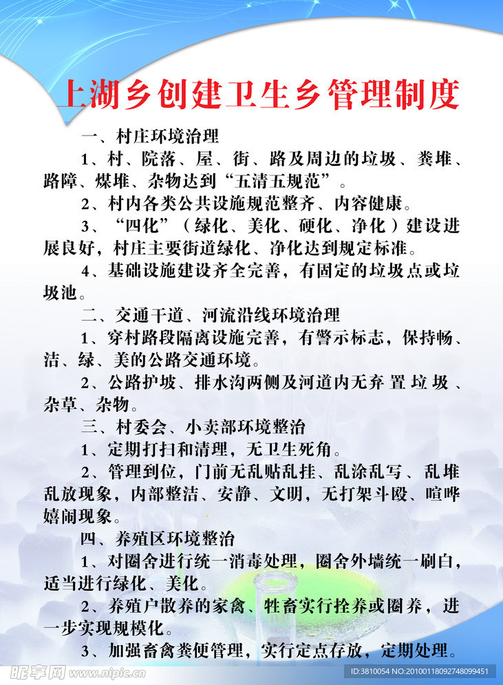创建卫生管理制度展版