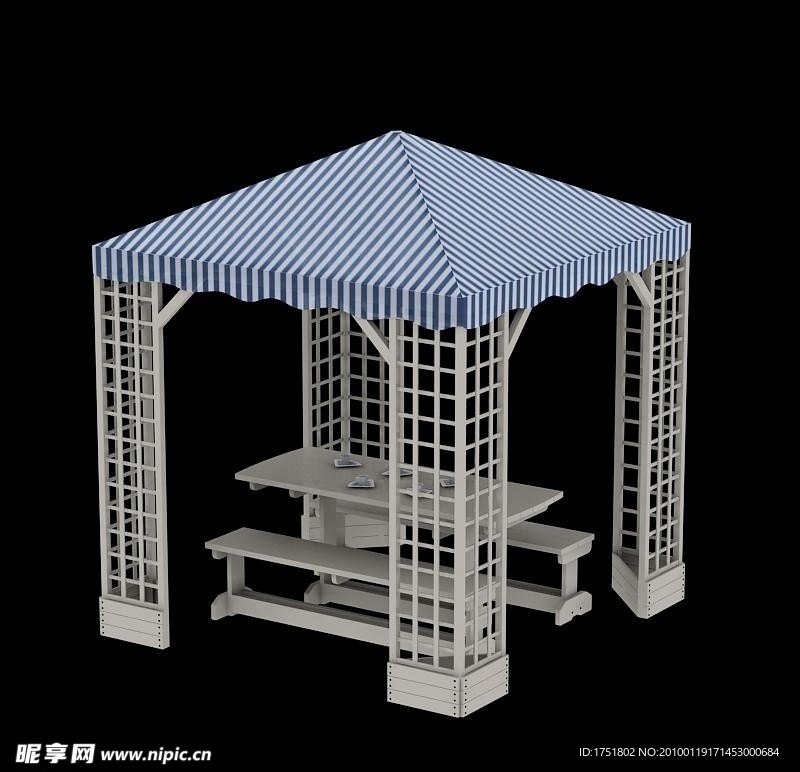 公园设施小品 休息小亭子