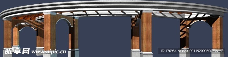 建筑 MAX 模型 花架
