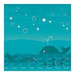 可爱的海洋之夜 鲸鱼 星星
