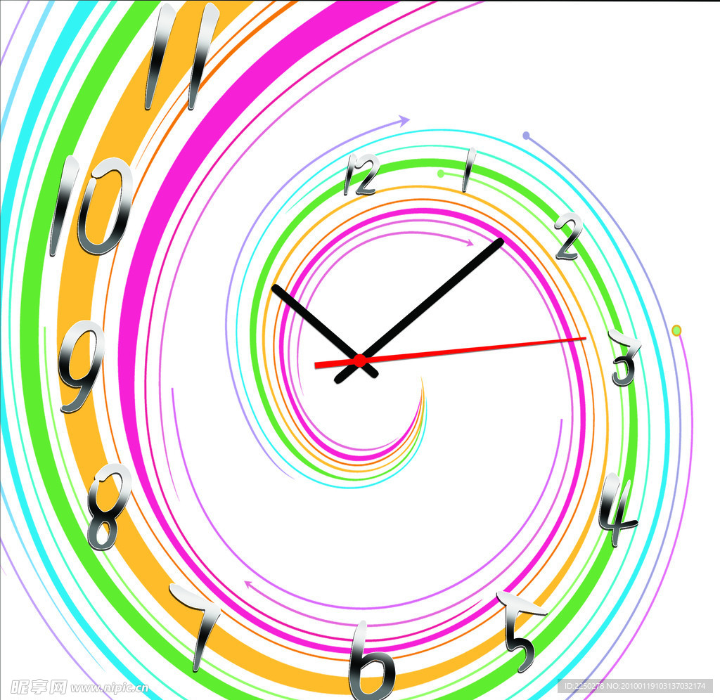 无框画素材 螺旋 艺术 挂钟效果